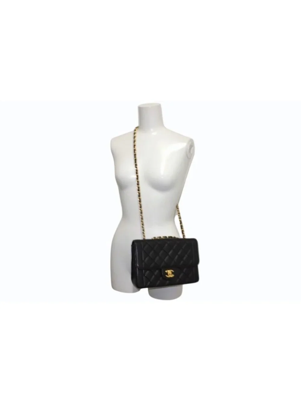 Chanel Chain Quilted 23 Shoulder Bag CC Logo Lambskin Black Gold